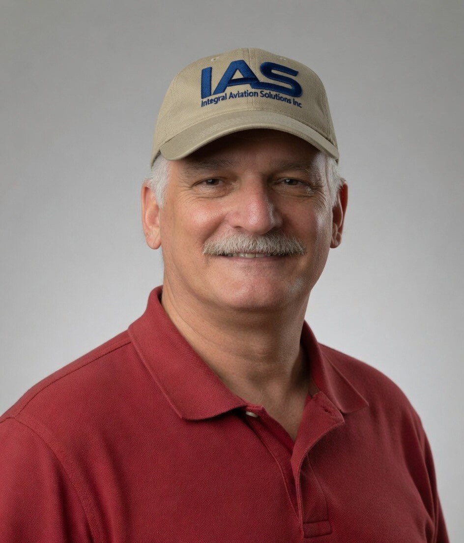 Michael Bonventre — Senior Programs Manager and FAA DAR-T, Integral Aviation Solutions Inc. Wearing IAS cap representing Integral Aviation Solutions